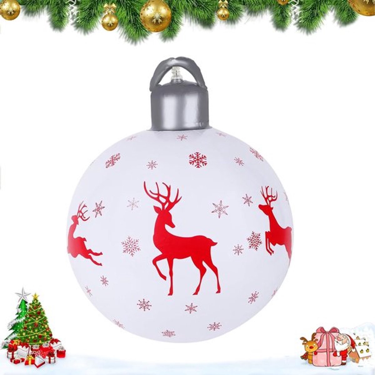 Opblaasbare kerstballen 40 cm groot pvc ornamenten kerstdecoratie binnenplaats gazon veranda.