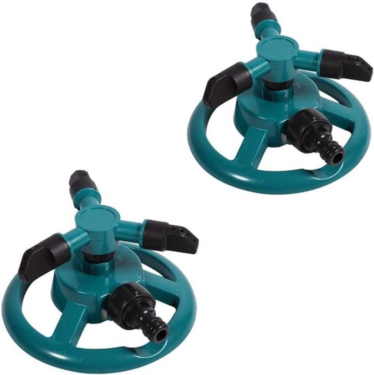 Set van 2 Waterdouches, Automatische 360 Graden Rotatie, Verstelbare Tuinsproeier met 3 Armen voor Efficiënte Besproeiing en Tuinonderhoud