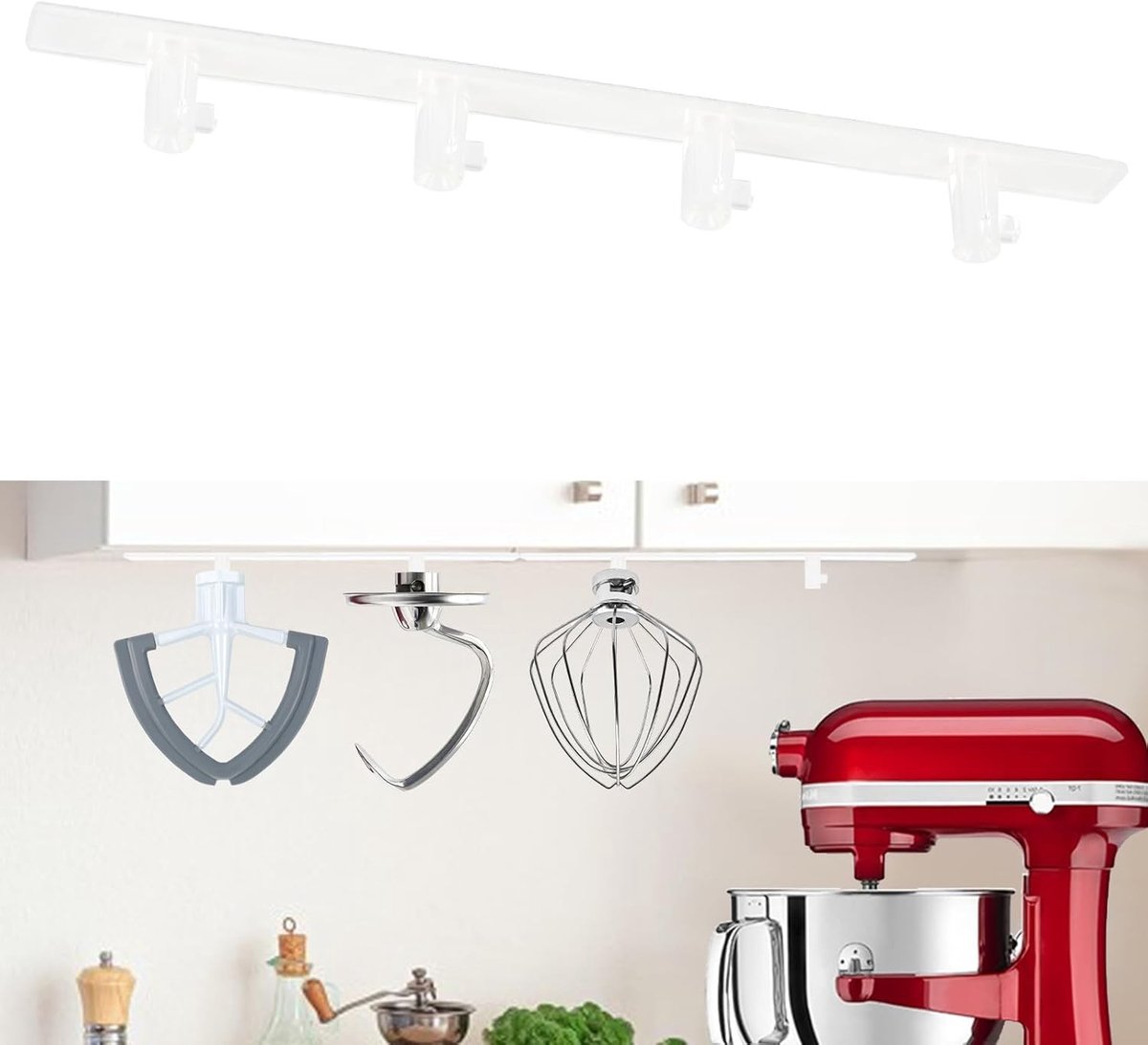 4-Pack Organizer voor Standmixer Accessoires - Transparante Houder voor Keukenaccessoires, Opslag en Organisatie van Keukenhulpjes