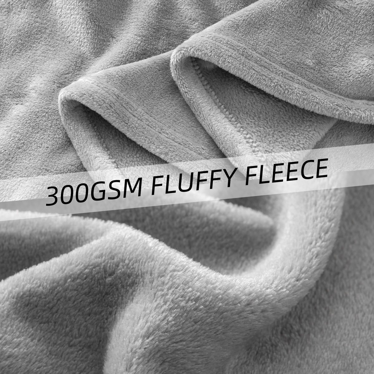 SnelShoppen - Good Nite Fleece Deken Pluizige Dekens 200 x 230 cm - Zachte Grote Plaids voor Banken - Warm & Machinewasbaar - Grijs - Kingsize