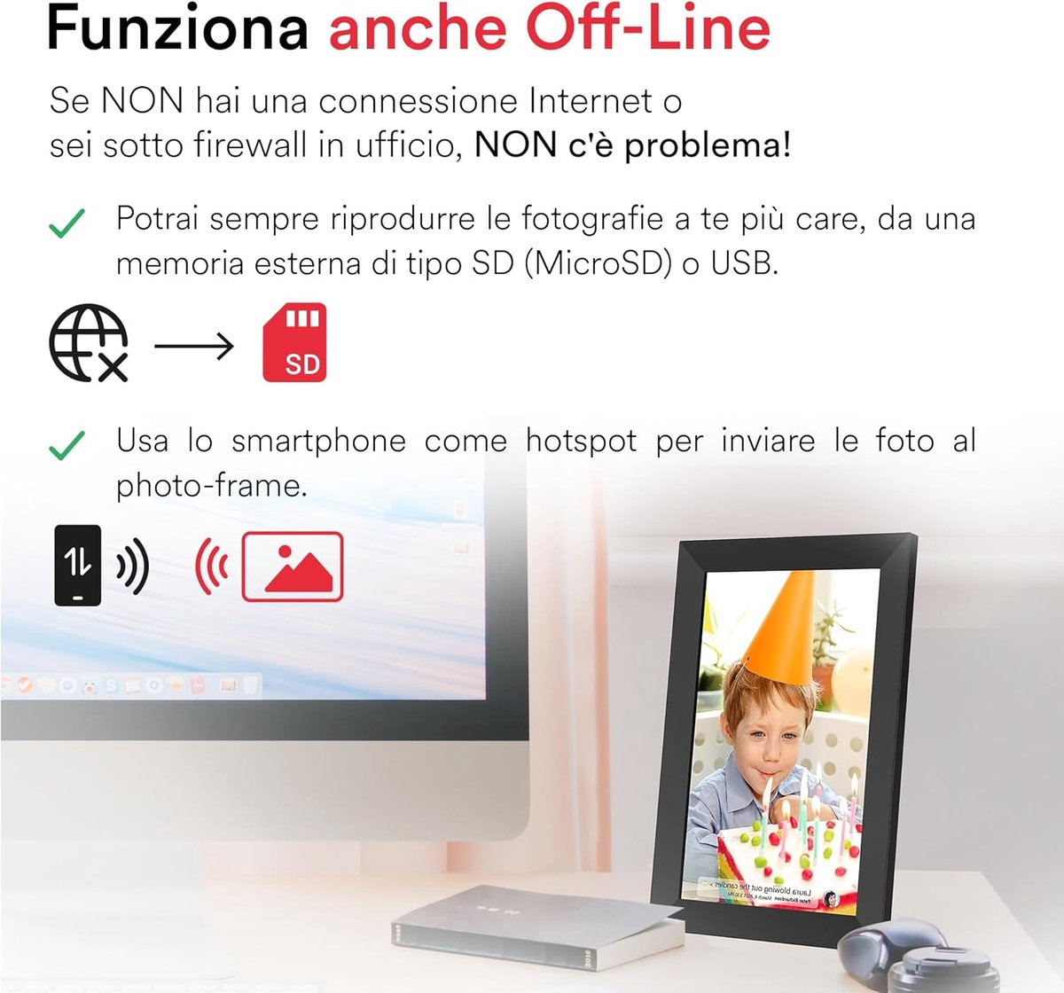 Digitale fotolijst - Foto display - Foto's delen - WiFi verbinding - 10 inch - Zwart — cadeau in Wonen & Interieur - foto 6