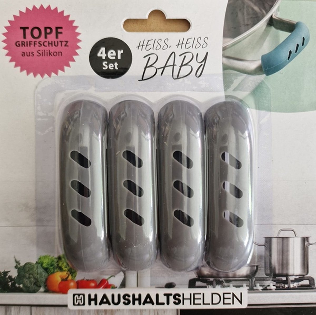 Siliconen Pannengreep – Antislip & Hittebestendig – Universele Pasvorm – 4‑delige Set