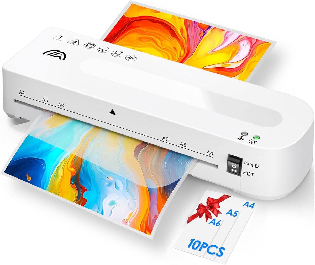 Lamineren voor Thuis, Kantoor en School - A4 Laminator met 10 Lamineren Vellen en Snelle Opwarmtijd