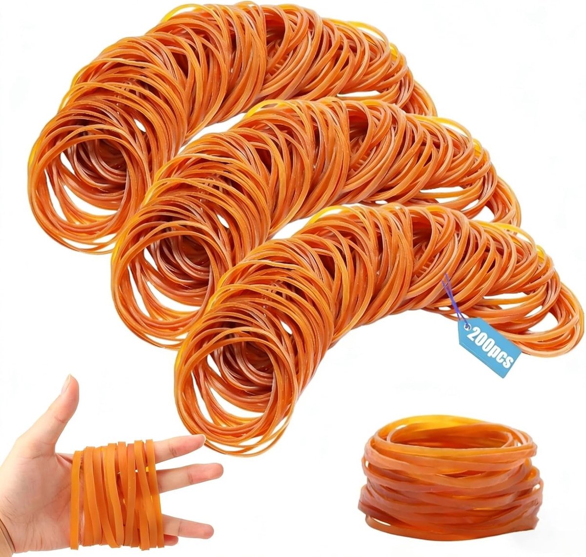 Dikke Gele Elastische Rubberbanden 50x3mm - 200 Stuks Stretchbanden voor Kantoor en Creatieve Projecten
