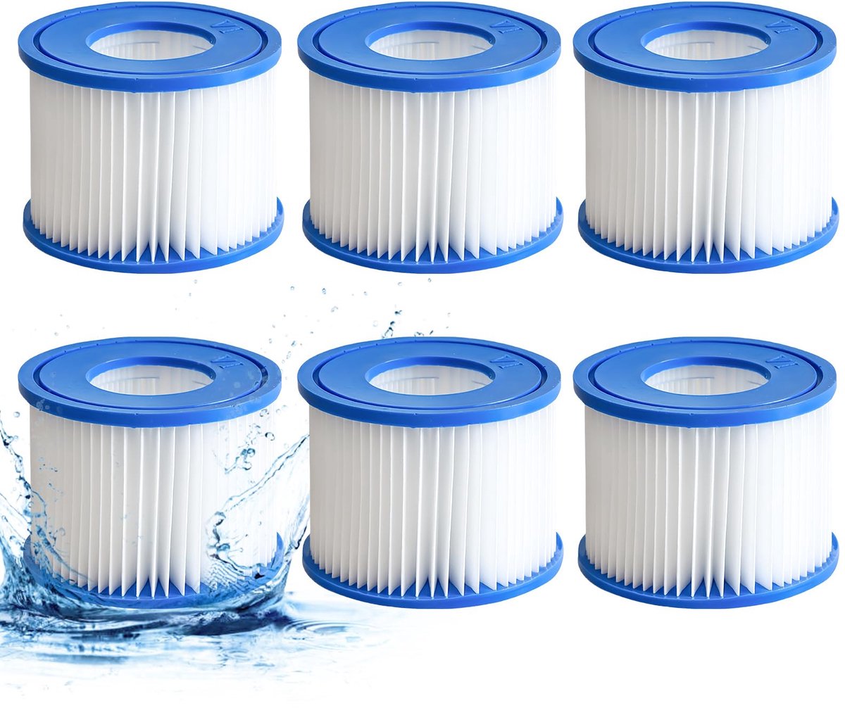 SnelShoppen - Set van 6 Filterpatronen voor Bestway Miami, Palm Springs, Monaco Lay-Z-Spa, Vegas, Flowclear Buitenbad, Vervangt 58323, Ideaal voor Tui