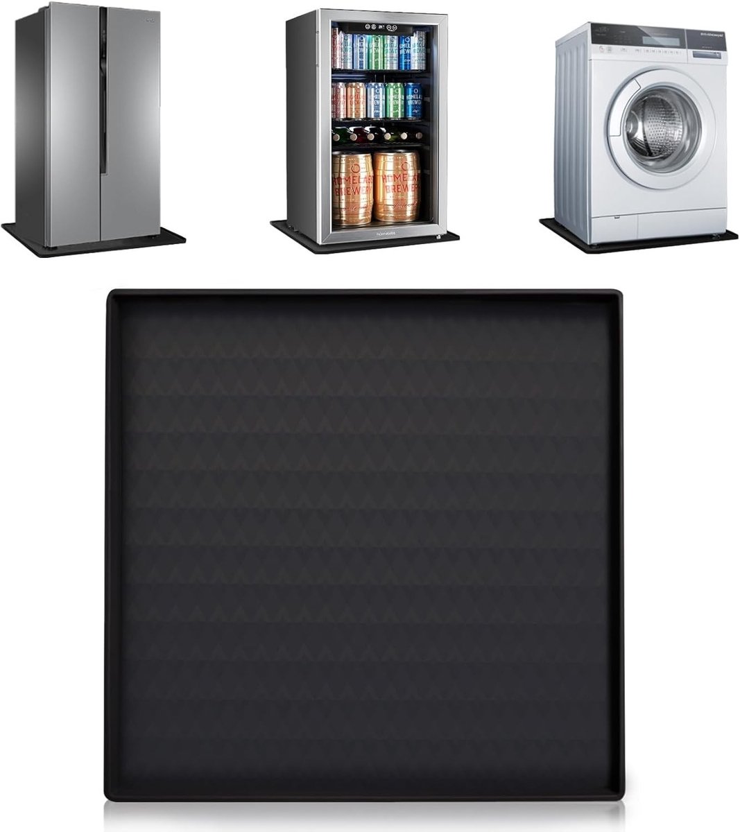 Multifunctionele Koelkastmat 60x60 cm, Druppelbak met Verhoging voor Koelkast, Bescherming voor Koelkast, Wasmachine en Wijnkast