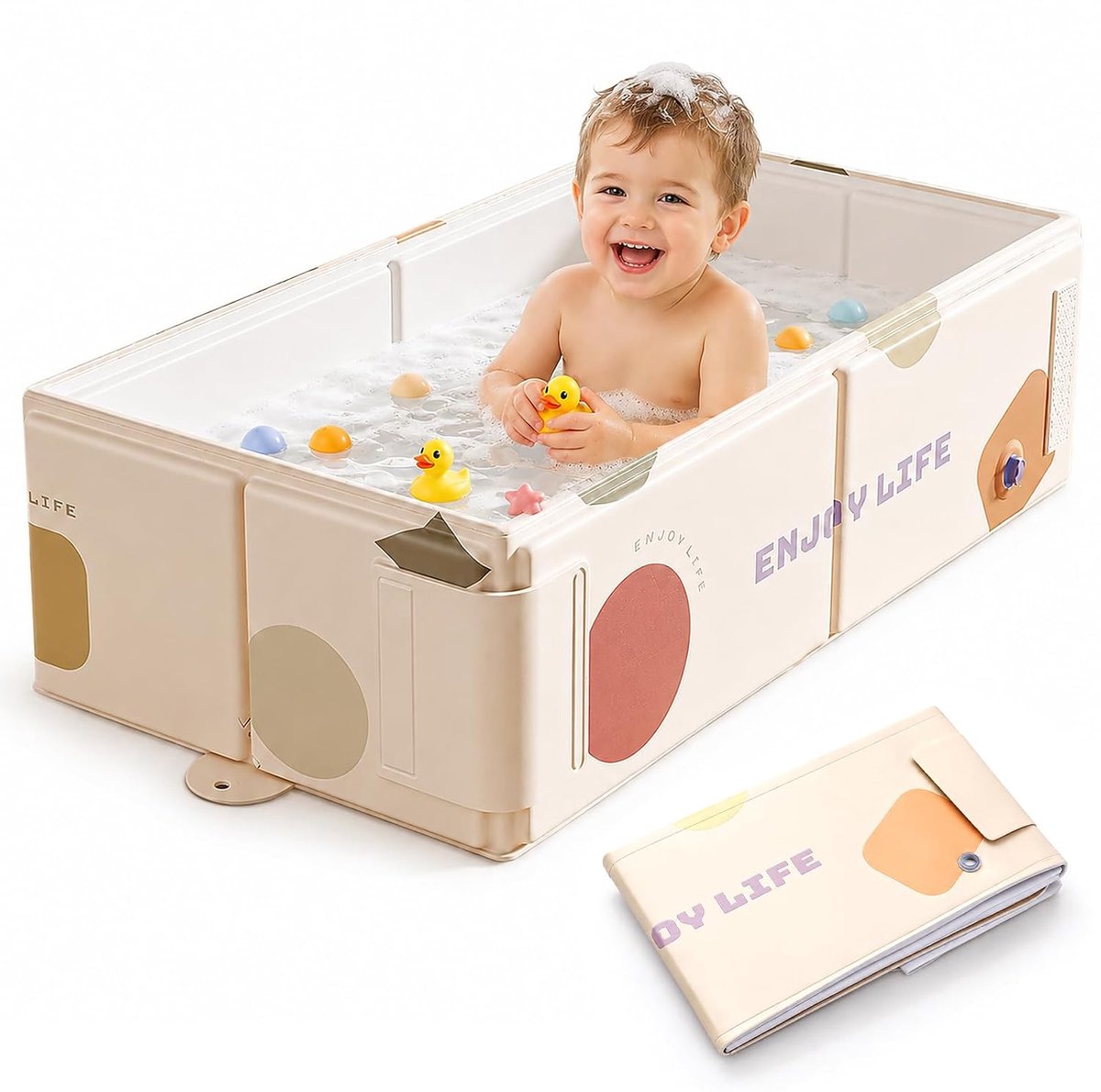 SnelShoppen - Vouwbare Kinder Baby Badewanne, Faltbare Babybadewanne voor Kinderen 0-8 Jaar en Huisdieren, Rutschfest, Lichtgewicht, Gemakkelijk te Re