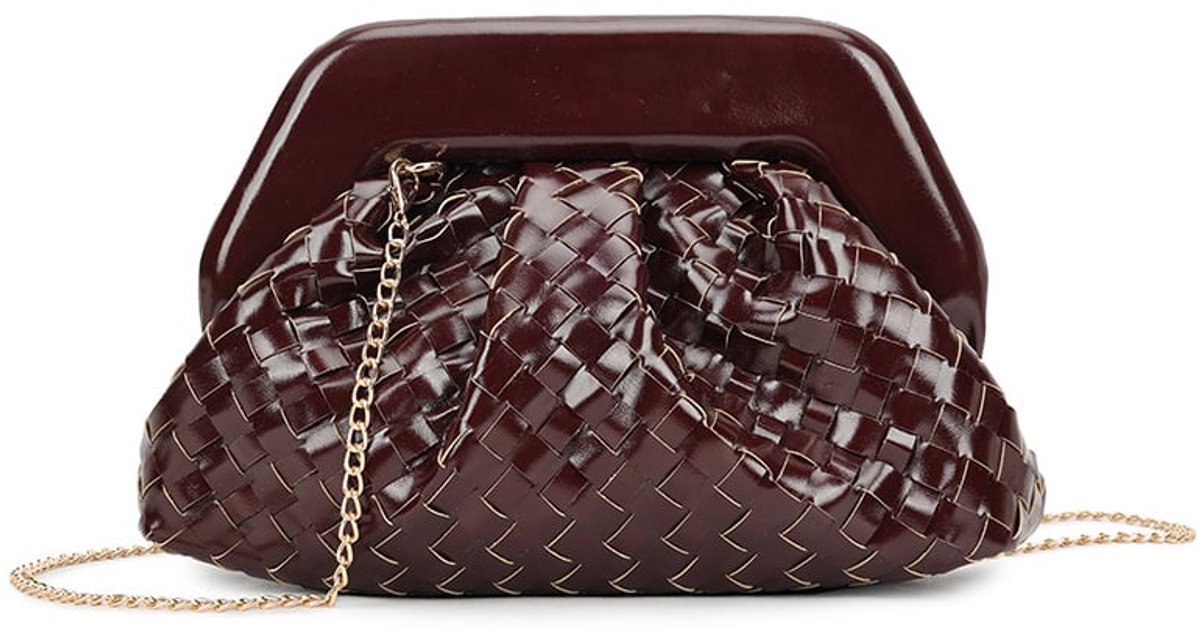 Giuliano kunstlederen gevlochten clutch Philine - Dames - Bordeaux