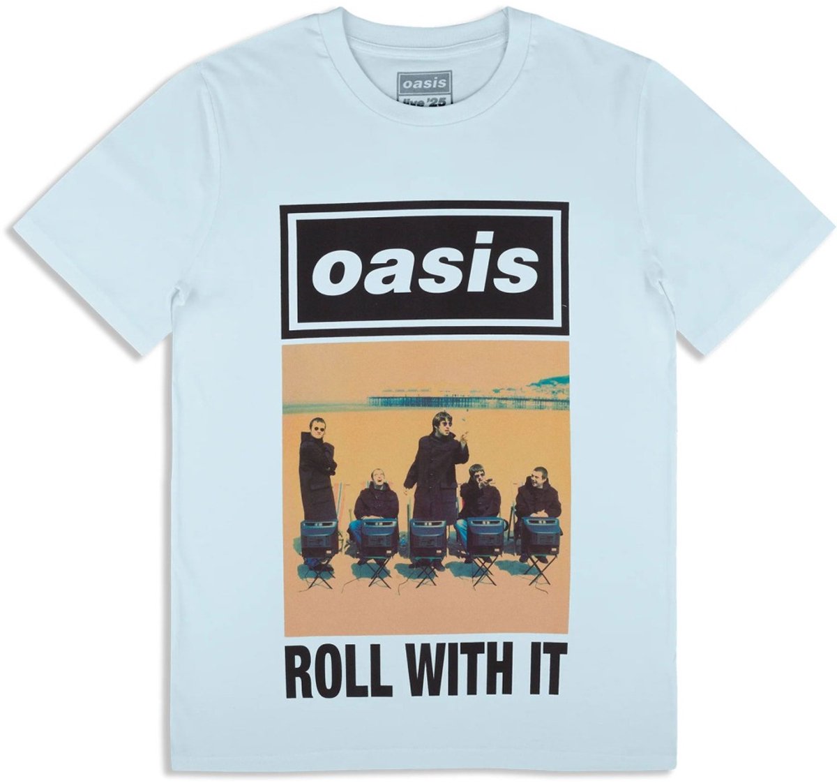 Oasis - Roll With It Single Cover Heren Tshirt - 2XL - Blauw