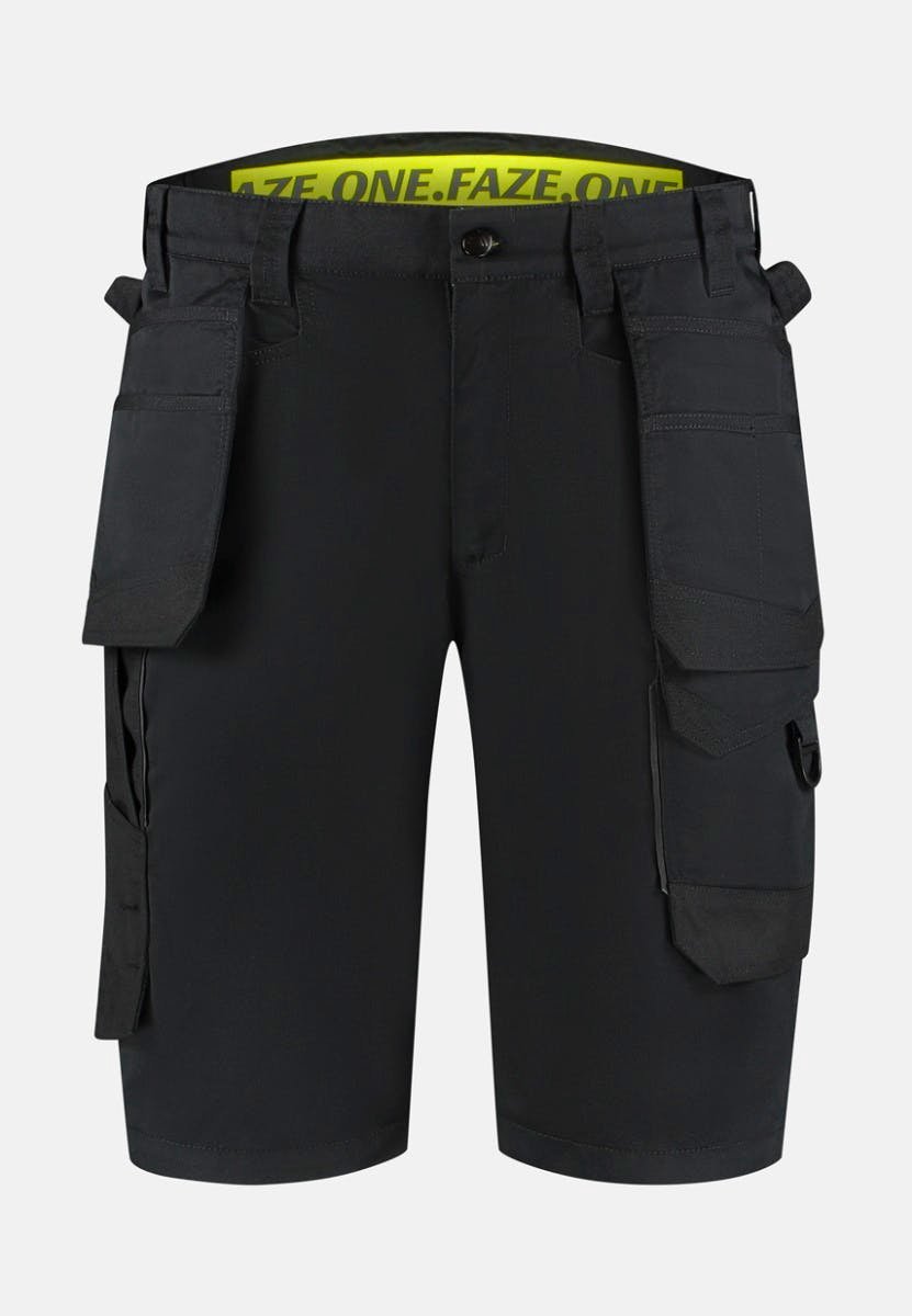 Faze.One Edge 8K Stretch Werkshort met Holsterzakken - Zwart - Maat 56 | Ripstop | Heren