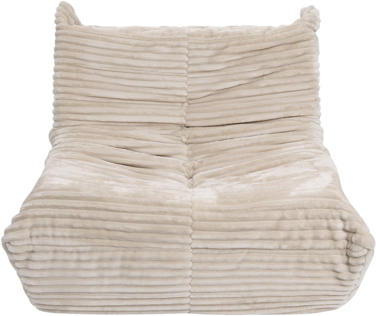 Puluomis - Zitzak sofa comfortabel - Flanel - eendelige spons - 90x100x69cm - Beige - met zijzakken - kan met gekruiste benen zitten