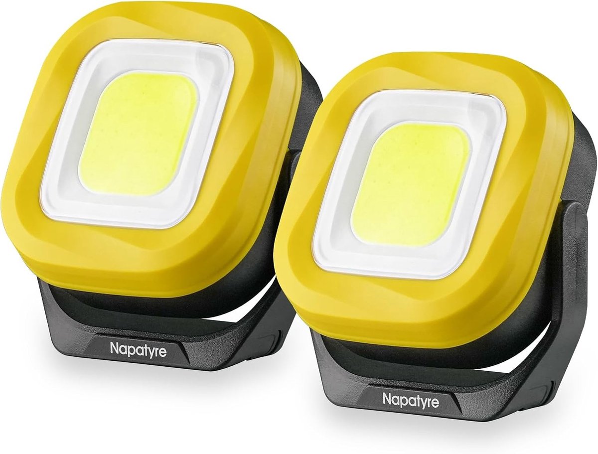 Oplaadbare LED-werklamp - Zwart - Draagbare Bouwplaatslamp met Magnetische Basis - Voor Camping en Garage
