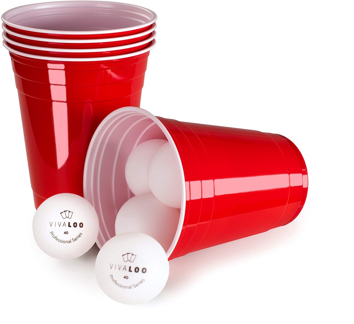 Solidchoice - Set van 50 Herbruikbare Party Cups met 6 Ballen