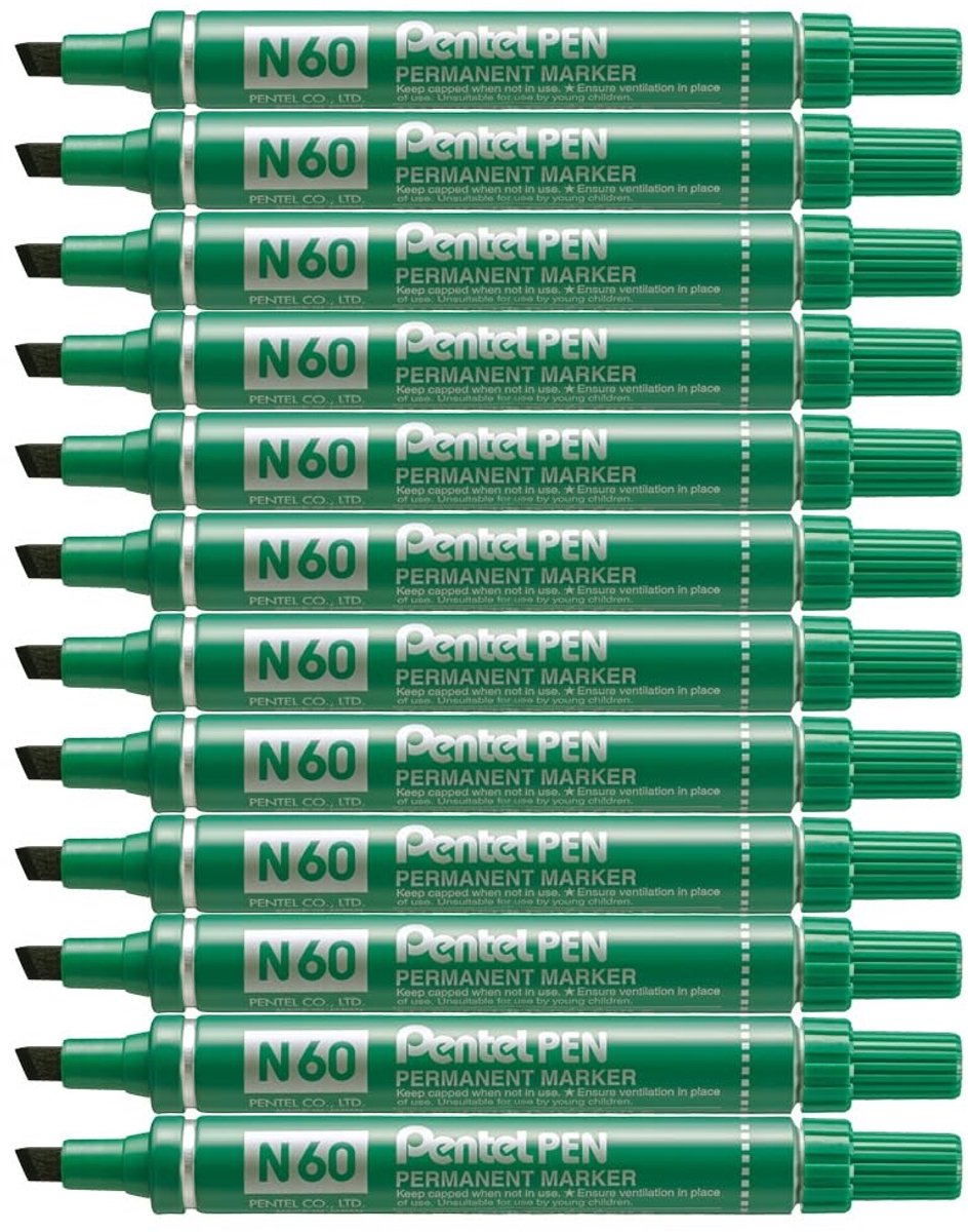 Solidchoice - Set van 12 Chisel Point Permanente Markers in Groen