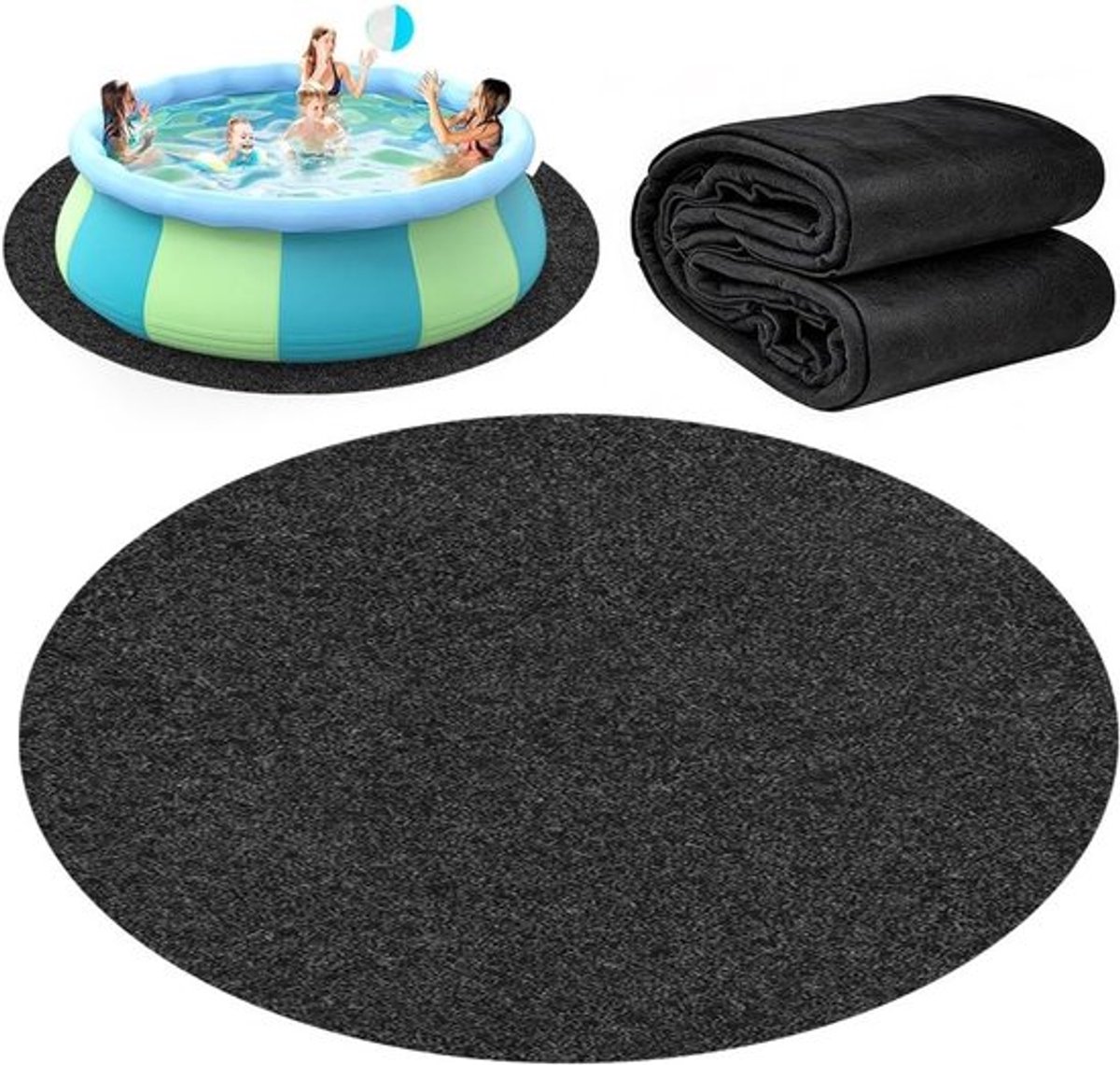 Ronde antislip onderlaag voor bovengrondse zwembaden en whirlpools, robuust en eenvoudig te installeren, verlengt de levensduur van de afdekking, ideaal voor buitengebruik (305)