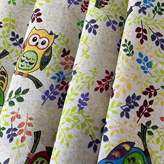 Katoenen Stof met Uil Print voor Naaien en Quilten - 150 cm Breed voor Doe-Het-Zelf Decoratie — afbeelding 3