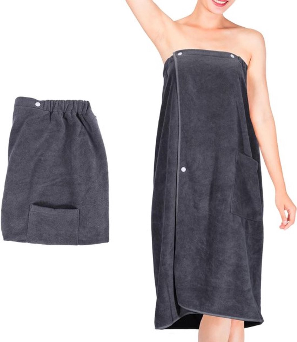 Dames Sauna Kilt - Absorberende Sauna Handdoek voor Fitness, Douche, Strand en Zwembad - Sneldrogende Microfiber 80x140cm met Verstelbare Knoop en Elastische Band