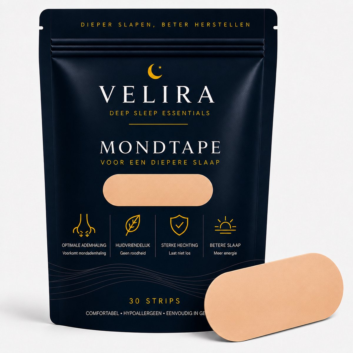 Velira Mondtape - Mouth Tape - 30 Stuks - Mondpleisters - Mondstrips - Huidvriendelijk - Anti Snurk