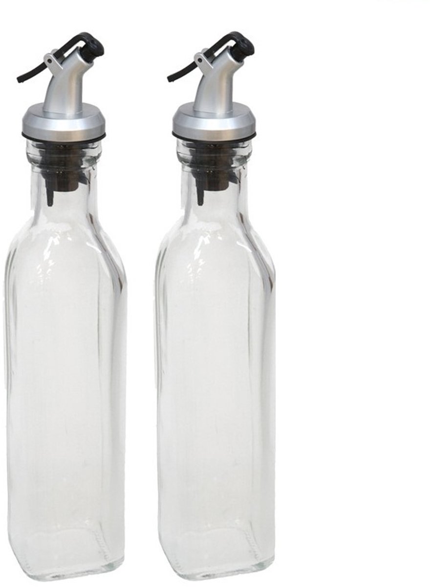Livorno | Olie en Azijnstel - Glas - 2st - 250 ml - schenktuit – glashelder