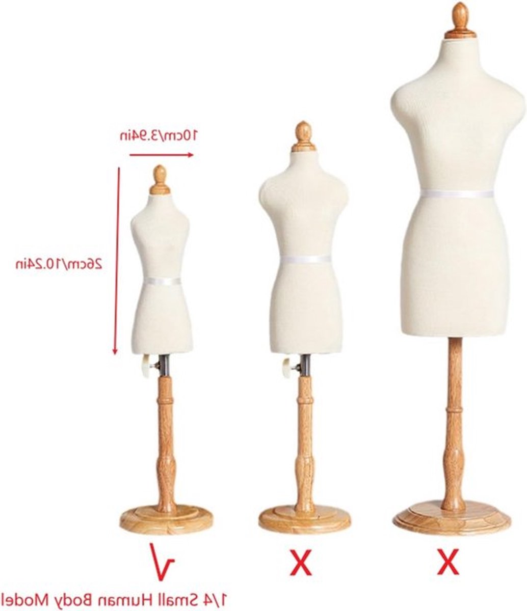 Verstelbare Mini Vrouwelijke Mannequin Torso voor Kledingpresentatie met Naaiaccessoires en Pinmogelijkheden