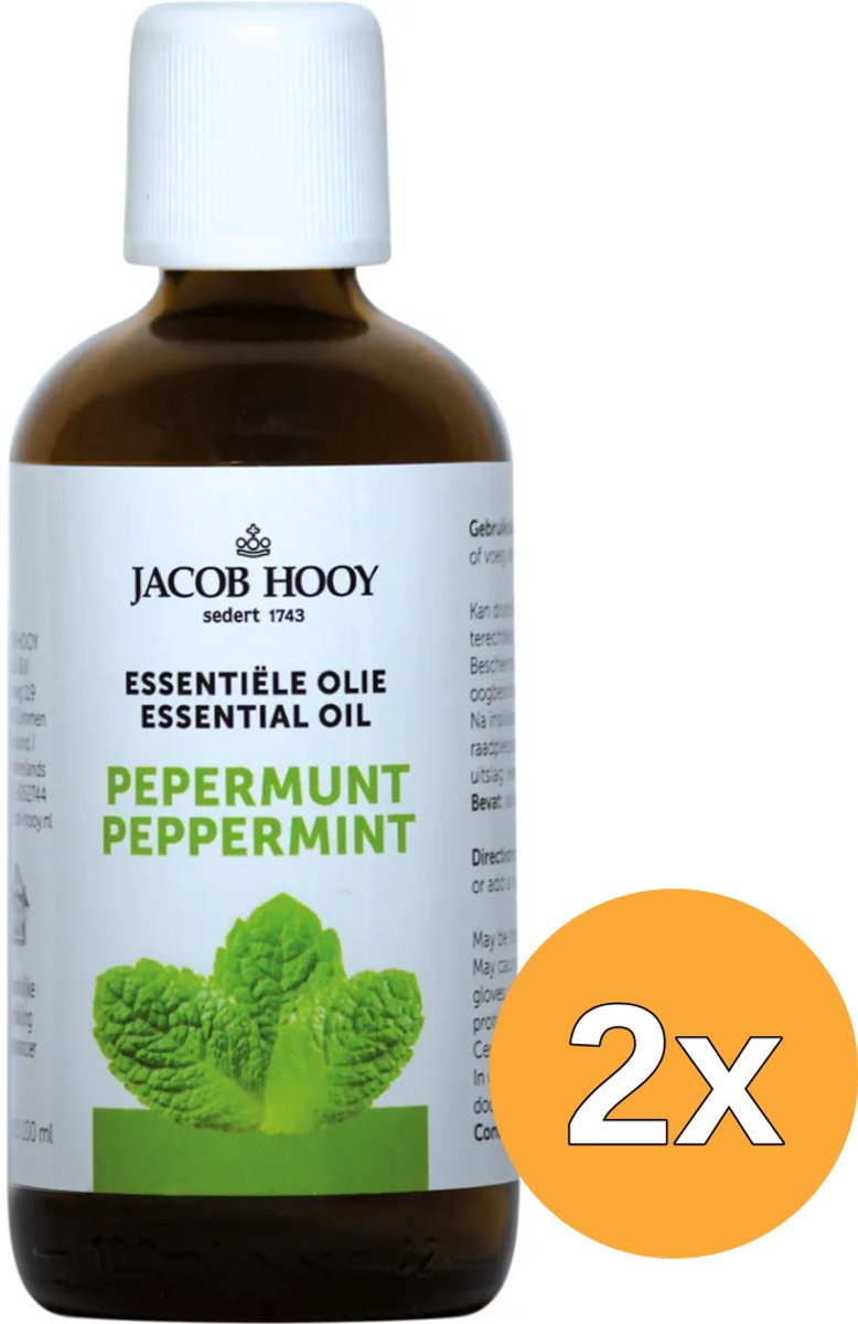 2x Jacob Hooy Pepermunt olie (100 ml)
