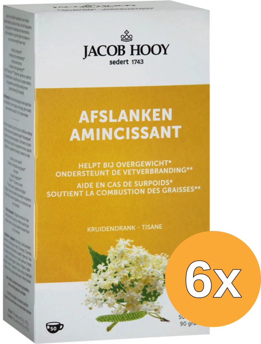 6x Jacob Hooy Ideaal Gewicht Afslank Kruidendrank Theezakjes (50 stuks)