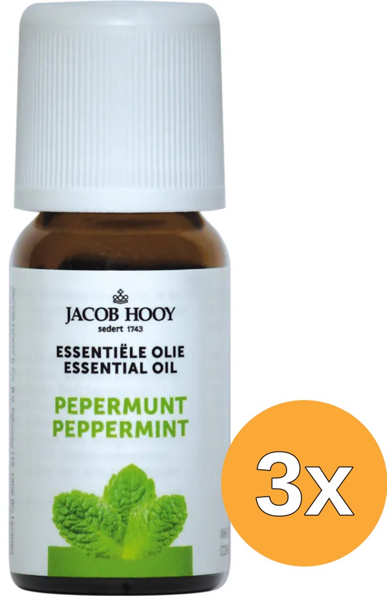 3x Jacob Hooy Pepermunt olie (10 ml)