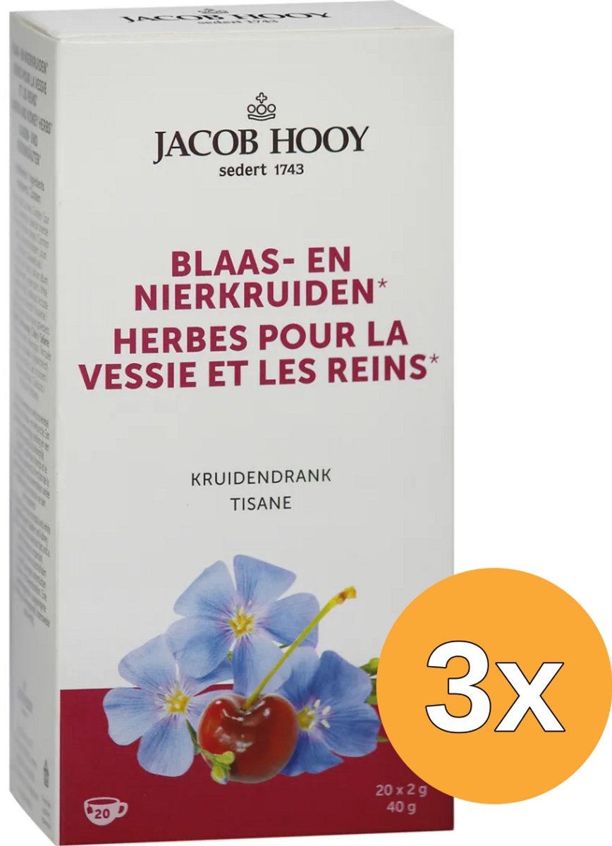 3x Jacob Hooy Blaas en nierkruiden kruidendrank (20 stuks)