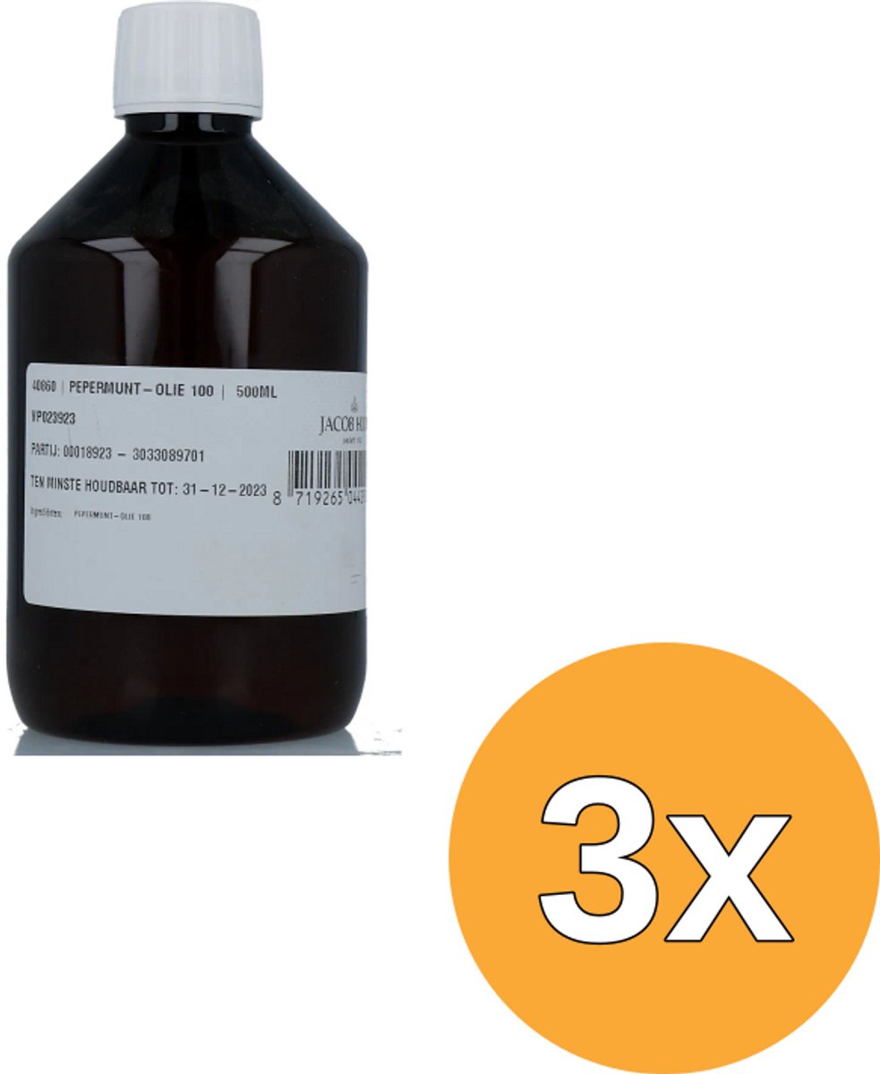 3x Jacob Hooy Pepermunt-Olie 100 (500 ml)