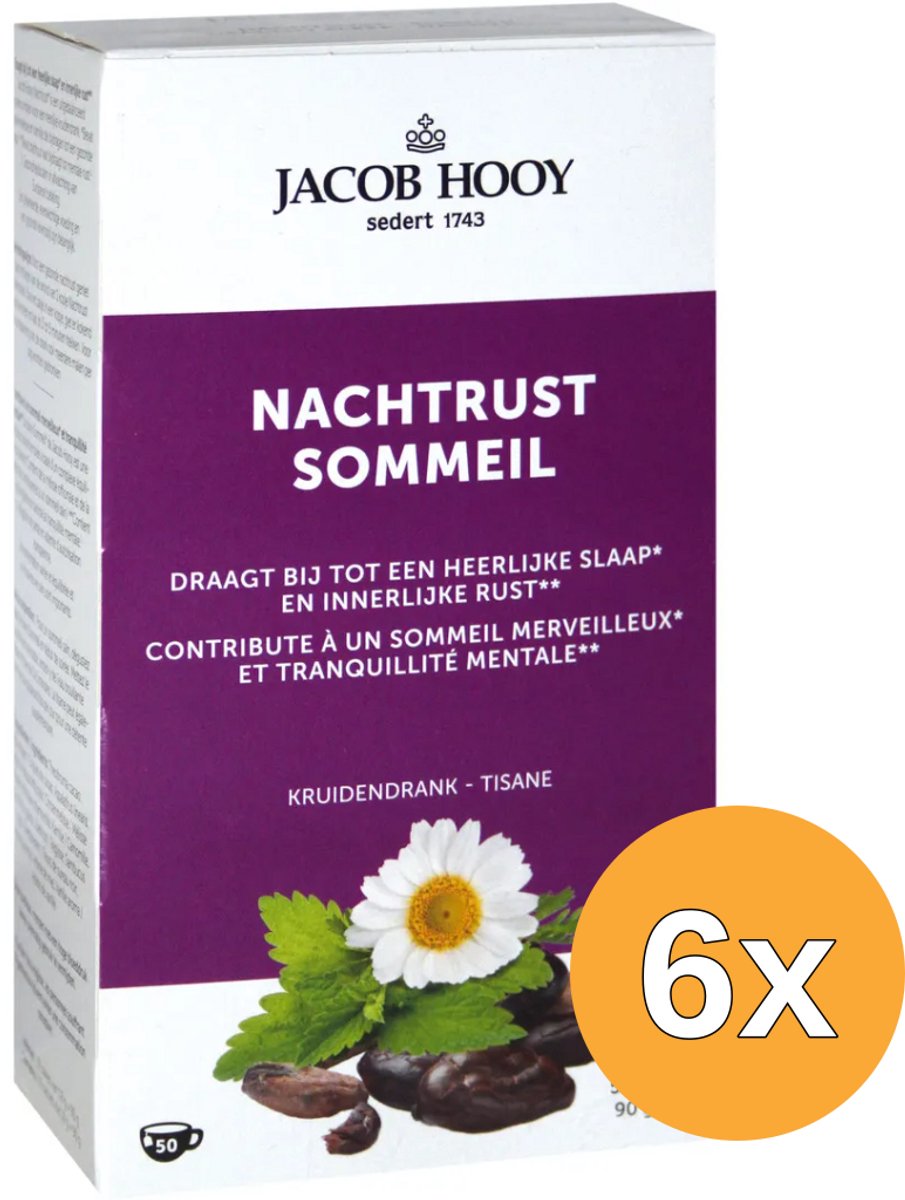 6x Jacob Hooy Nachtrust Theezakjes (50 stuks)