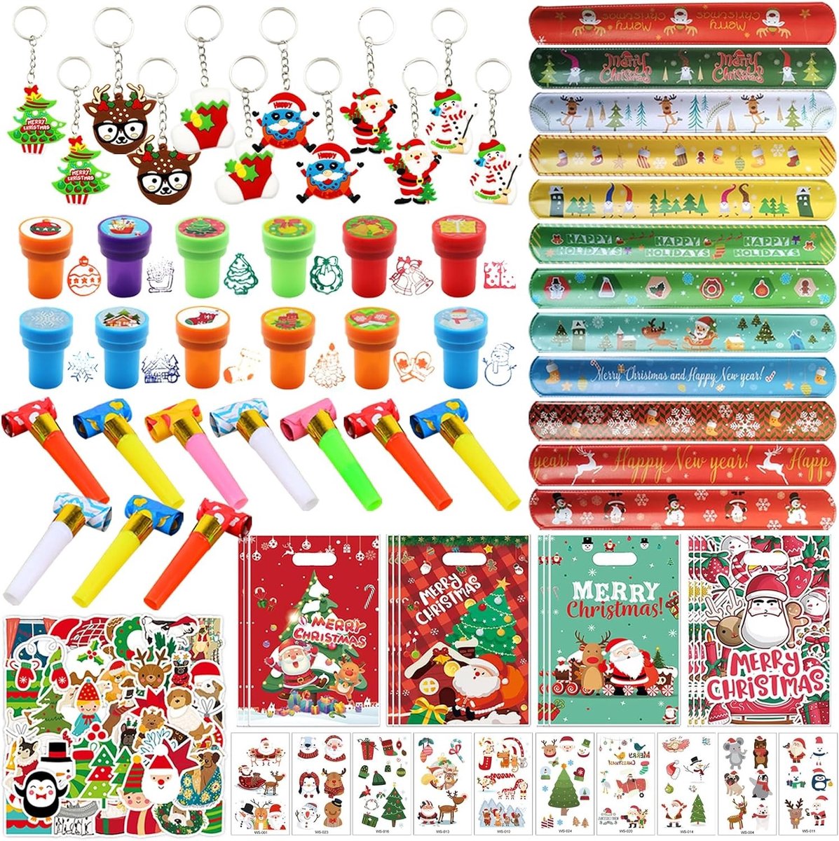 Kerstcadeaus voor kinderen, 120 kleine geschenken voor adventskalender en feestdagen, sleutelhangers en meer