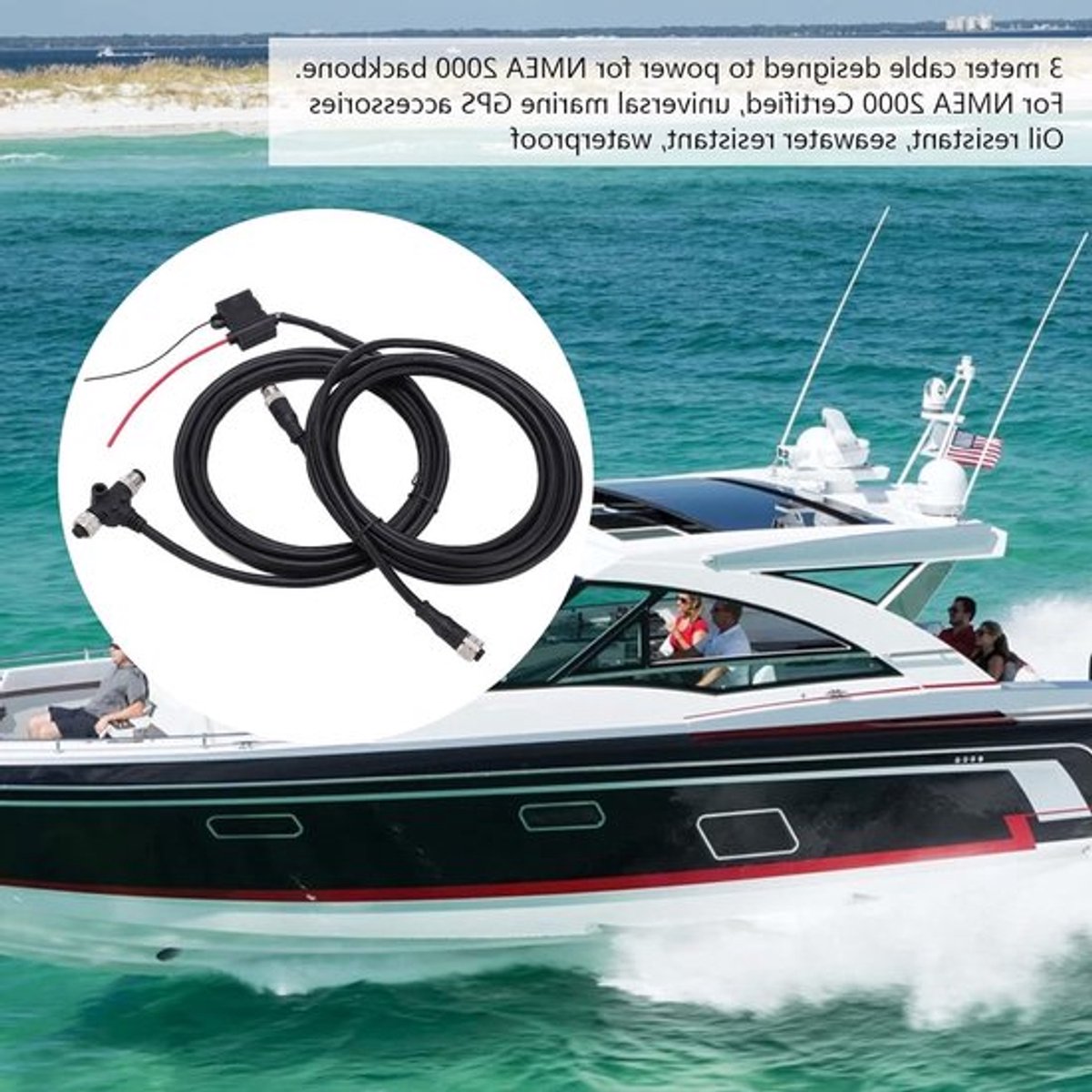 NMEA 2000 Starter Kit voor Watersport, Waterdichte Marine Netwerkset met 3-poorts T-connector en Weerstand voor Betrouwbare Verbindingen