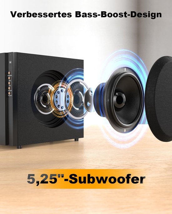 5.1 Home Cinema Set - 600W Surround Sound Systeem - Speakerset met 5,25 Inch Subwoofer - Home Cinema Luidsprekers voor TV en Film — afbeelding 3