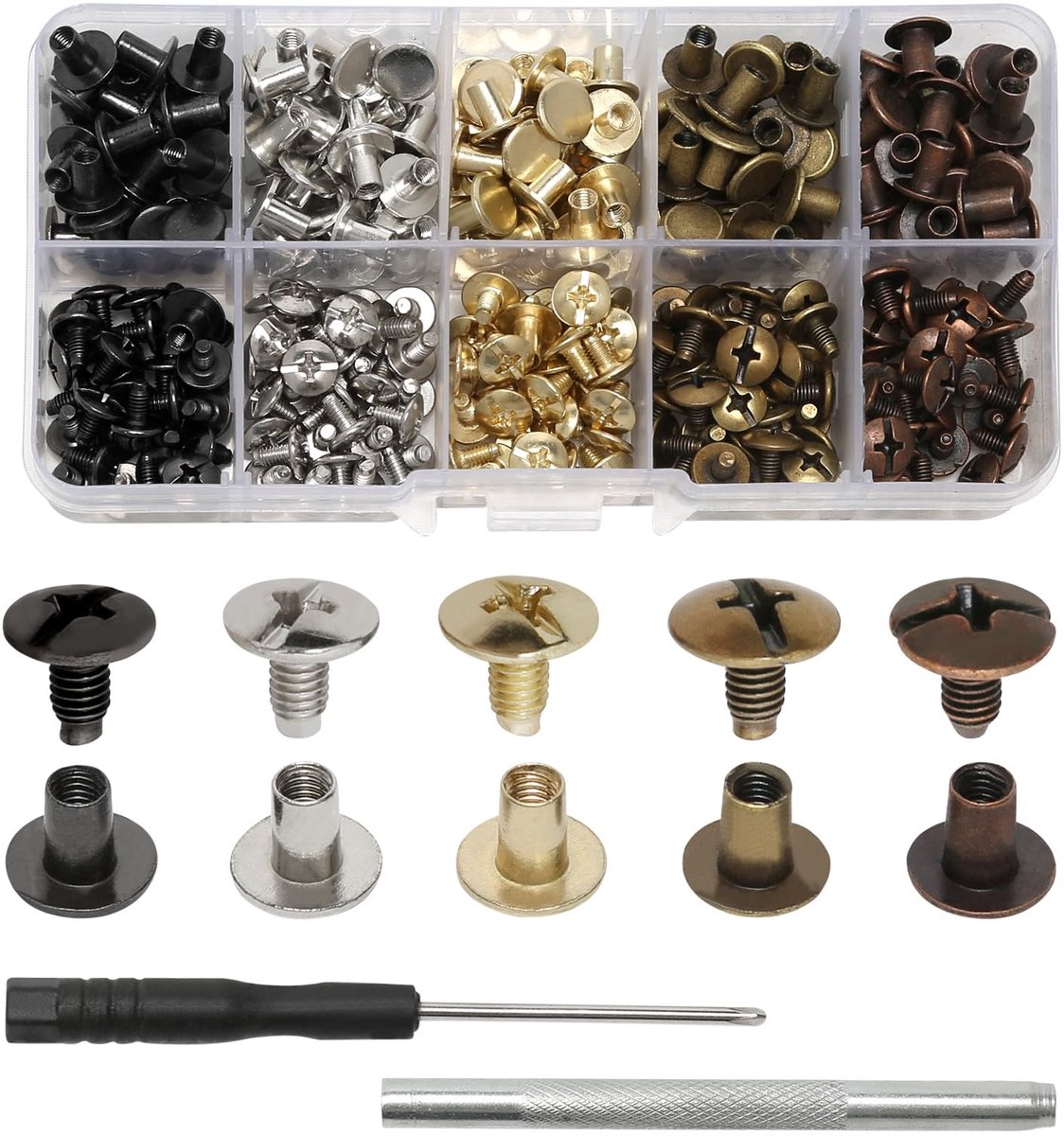 Solidchoice - Chicago Screws en Rivetten Set voor Leerbewerking