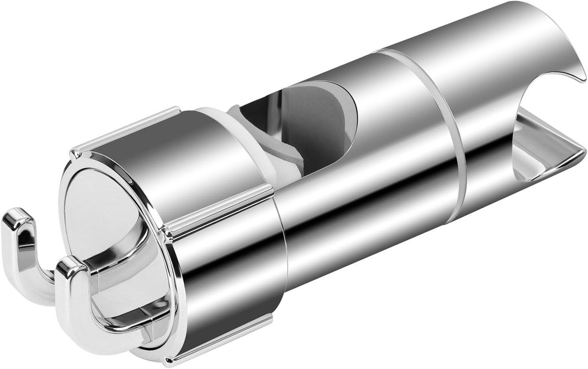 Verstelbare Douchehouder - Geschikt voor 16-27 mm Diameter - 360° Draaibaar - Verchroomd met ABS Kunststof - Houder voor Glijstang