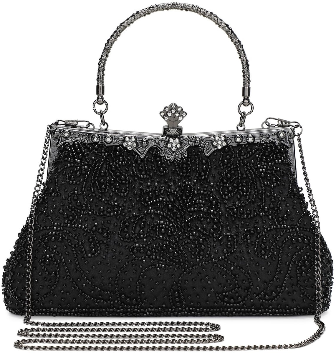 Solidchoice - Vintage Beaded Clutch Handtas voor Feestelijke Gelegenheden