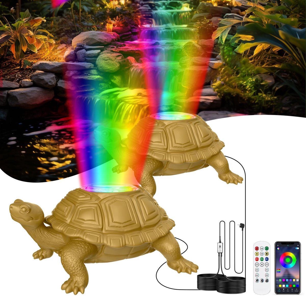 Solidchoice - LED Onderwaterlampen Set met APP Besturing voor Vijververlichting