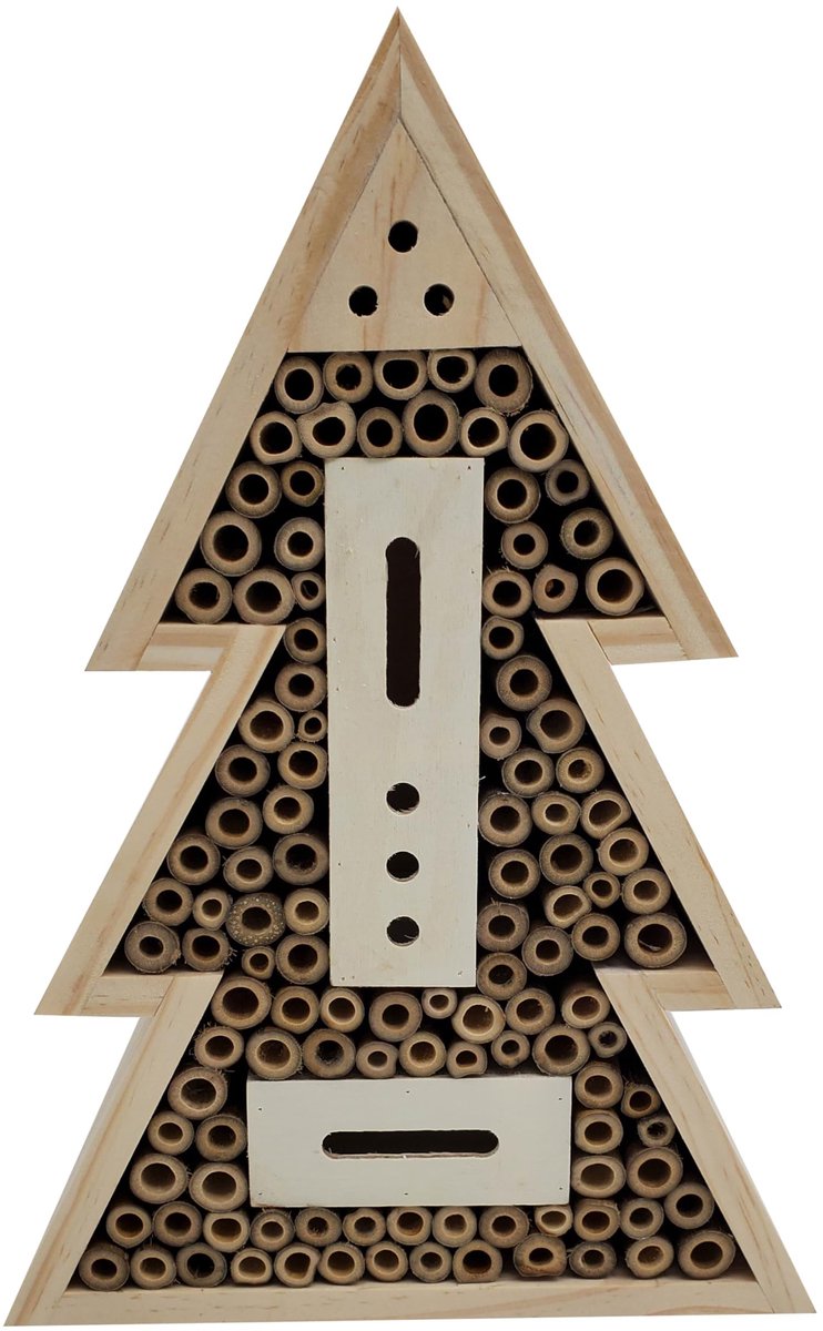Solidchoice - Insectenhotel voor Wilde Bijen en Vlinders van FSC-gecertificeerd Dennenhout