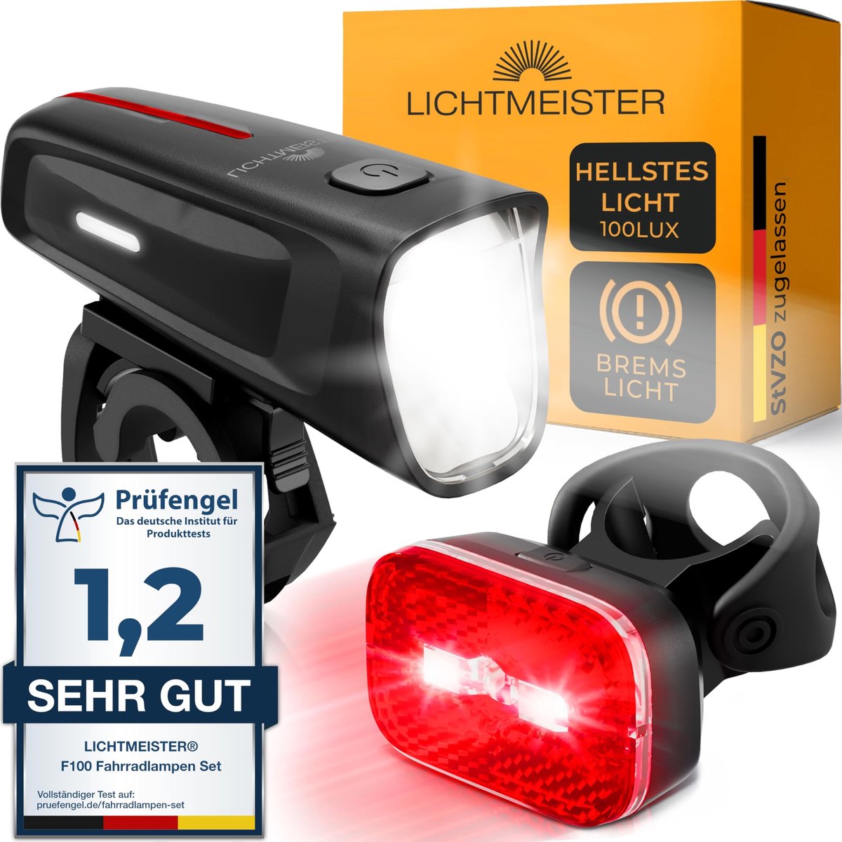 Solidchoice - Fietslamp met 100 LUX OSRAM LED
