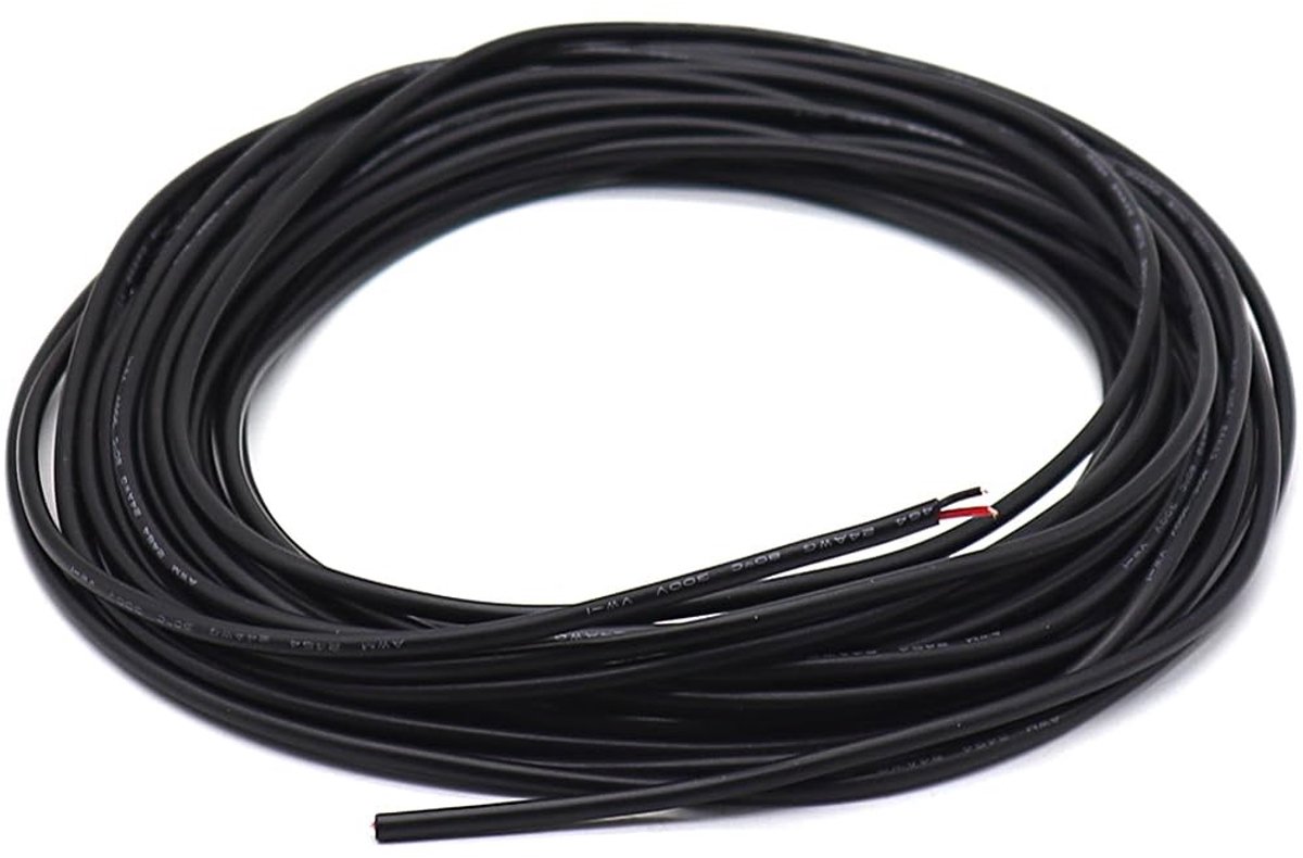 Solidchoice - 5 Meter 20 AWG Elektrische Kabel, Zwart
