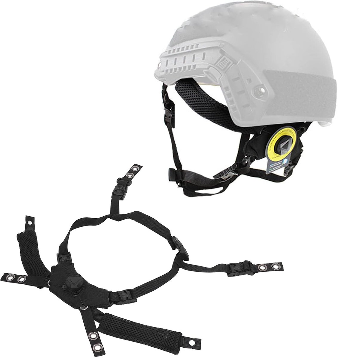 Set van 2 stuks verstelbare kinriem voor veiligheidshelm, 20 mm breed en 38 cm lang, kinband met zacht kinkussen, helm accessoire zwart