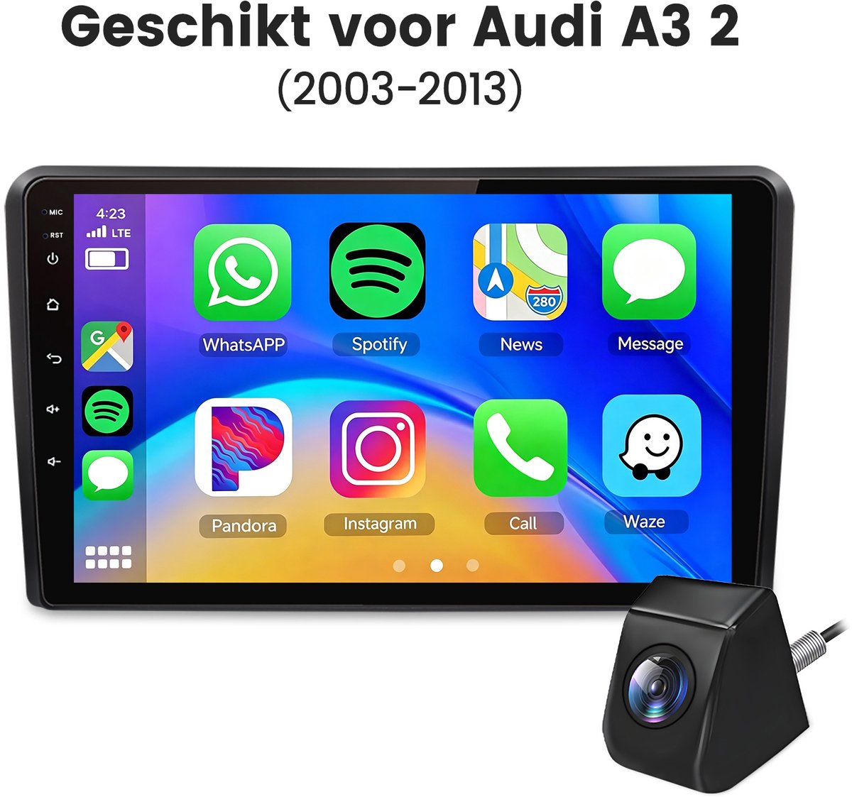 Cestovet Autoradio - Geschikt Voor Audi A3 8P 2003 t/m 2012 - LINUX - Draadloos Carplay & Android Auto - achteruitkijkcamera