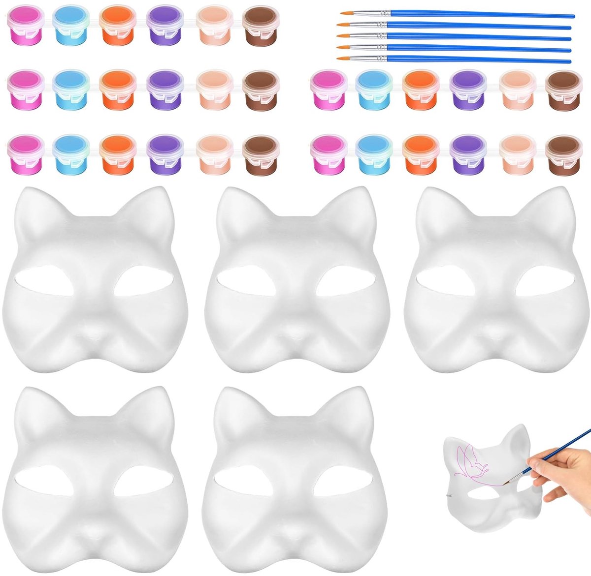 Solidchoice - Set van 3 Lege Dierenmaskers voor Creatieve DIY Projecten