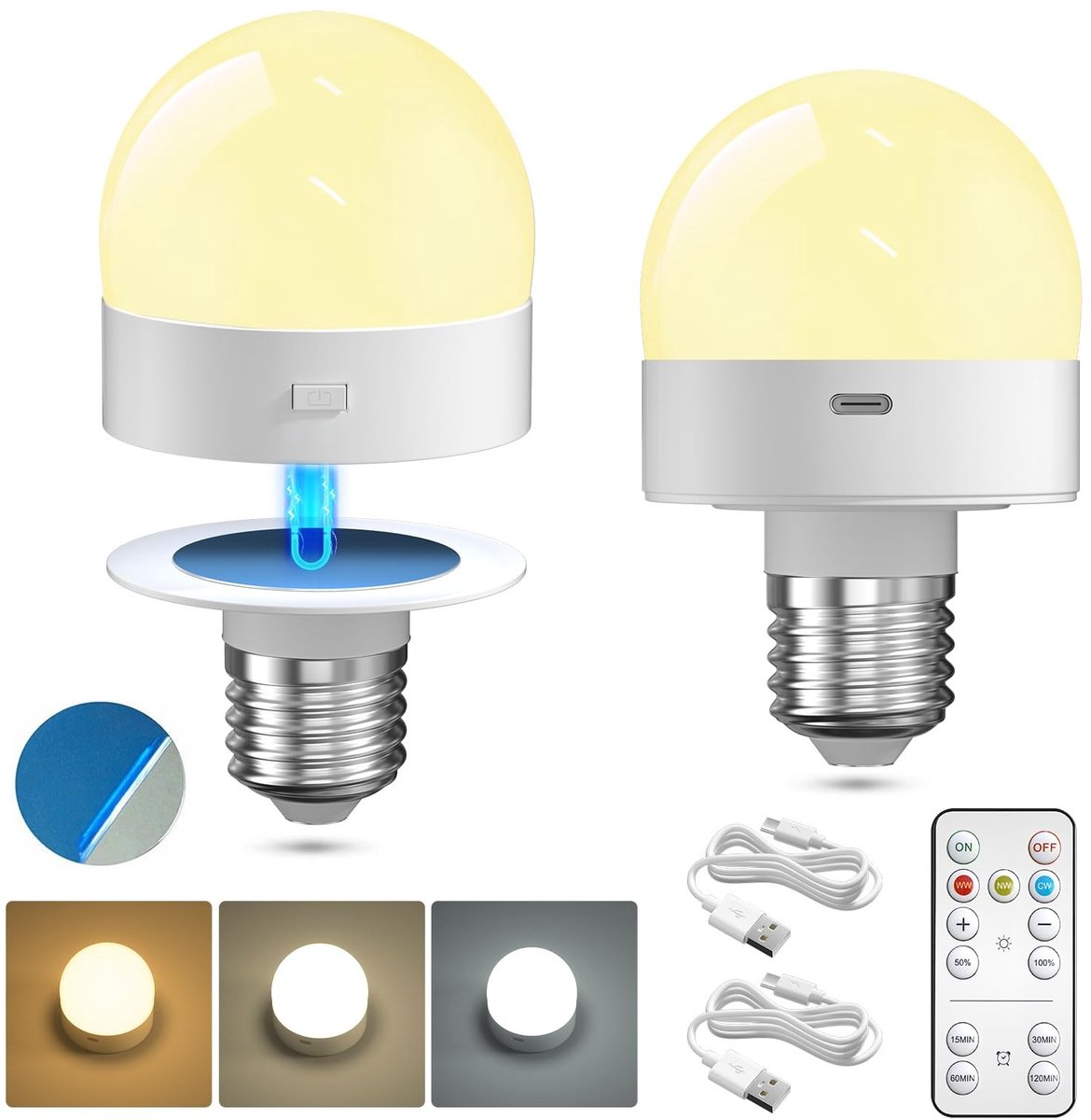 Solidchoice - Oplaadbare LED Lamp met Afstandsbediening en Timerfunctie