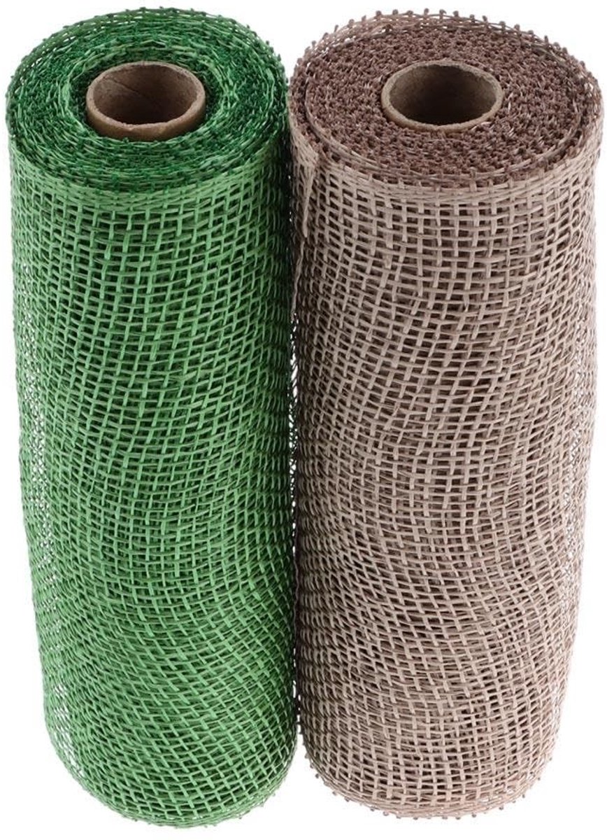 Solidchoice - 2 Rollen Jute Deco Mesh voor Decoratie en DIY