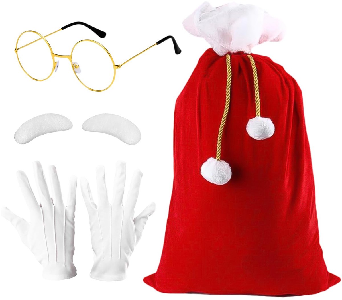 Solidchoice - 4-delige Kerstset met Velvet Tas en Accessoires