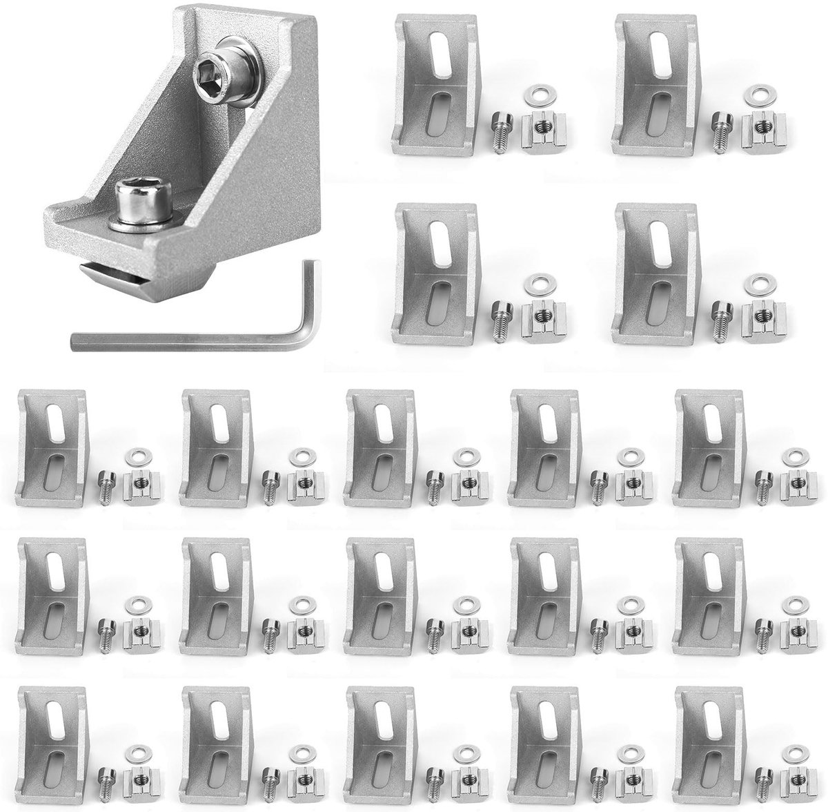 Solidchoice - Set van 20 Aluminium Profielen voor Meubelconstructie