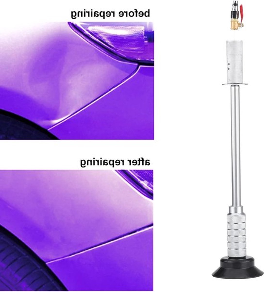 Zware Pneumatische Trekhamer voor het Repareren van Dents in Auto's, Suction Cup Slide Tool, 1.9kg, Professionele Autoherstelset