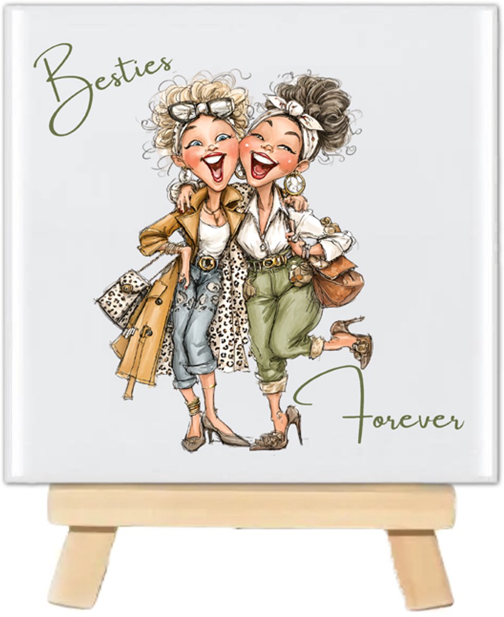 Tegeltje Best Friends - Funny Ladies | Besties Forever