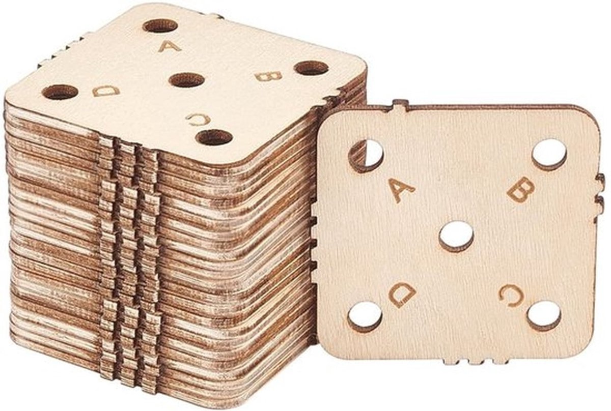 Weven Kaarten 24 Stuks - Houten 5-Gats Loom Kaarten - 46,5X46,5Mm - Lichtgewicht - Duurzaam - Eenvoudig te gebruiken - Weefkaarten